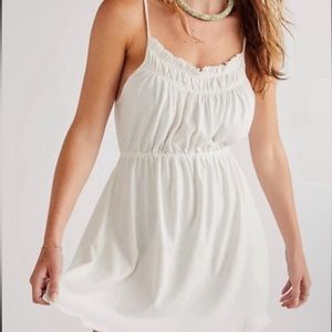 NEW Free People Beach Athena Mini Dress in Ivory Size Large NWOT